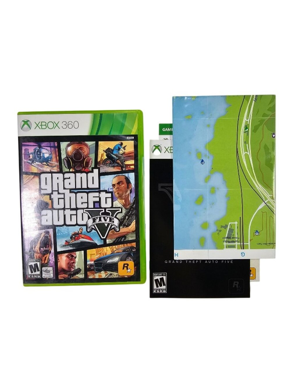 Grand Theft Auto V (Xbox 360) Complete With Map & Manual